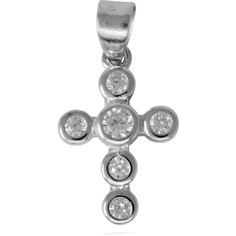 Ciondolo donna a forma di croce in argento 925 