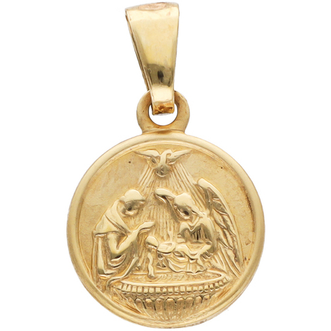 Medaglia sacra in oro giallo 9 kt